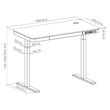 Elektryczne biurko Spacetronik SPE-B136WW Astrid