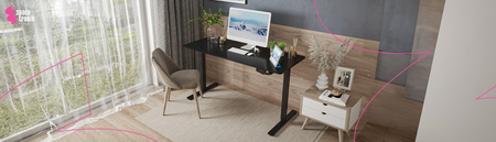 Zestaw ergonomiczny biurko manualne SPE-O113 100×60 + krzesło LUMBO 33