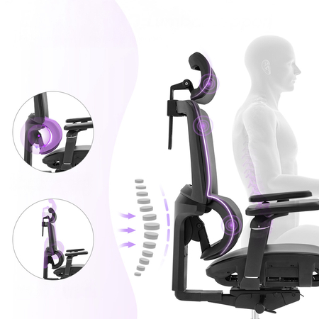 Ergonomiczny fotel biurowy obrotowy 6D EGAN Czarny