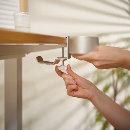 Uchwyt do biurka - słuchawki, kubek SPB-024 Czarny