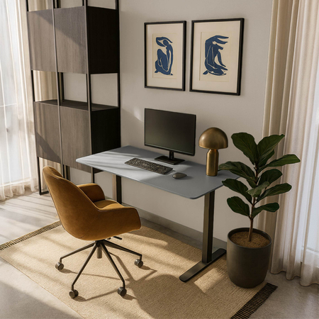 Blat MDF malowany proszkowo 140x70x2.5 Steel Grey