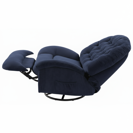 Zestaw wypoczynkowy fotel Spacetronik Flax 04M niebieski + stolik regulowany BUDDY