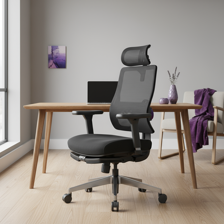 Fotel z podnóżkiem Spacetronik LUMBO 22 Czarny