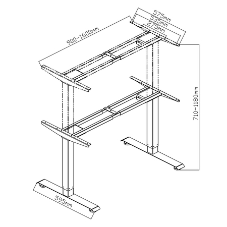 Elektryczny stelaż biurkowy Spacetronik SPE-221G