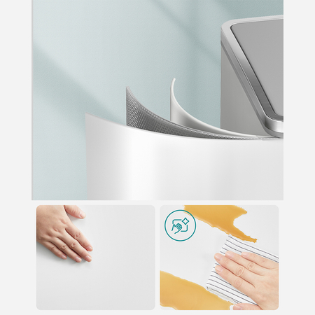 Kosz na śmieci metalowy podwójna komora biały