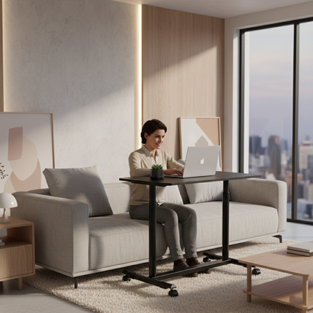 Regulowany stolik na kółkach Buddy 04 czarny