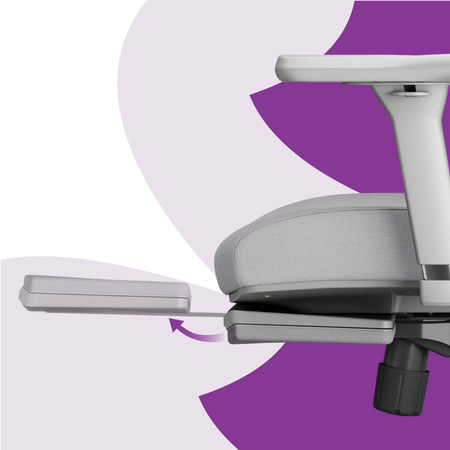 Zestaw ergonomiczny krzesło LUMBO 22 szare + biurko manualne SPE-O113 100×60 białe