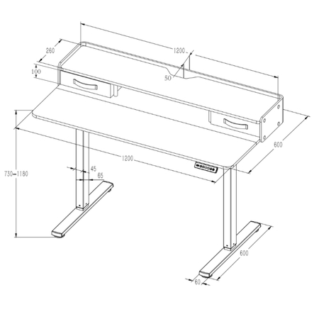 Biurko Elektrycznie Regulowane 120x60 z półkami z pamięcią białe