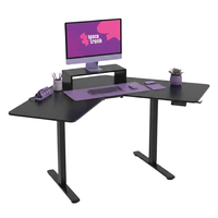 Biurko narożne regulowane SPEL112BB  Spacetronik 120x60 cm czarne