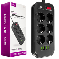 Spacetronik Steckdosenleiste SR-204 Ports 6 4USB