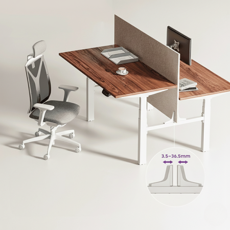 Zestaw cztery biurka elektryczne Spacetronik z krzesłami Doris 11