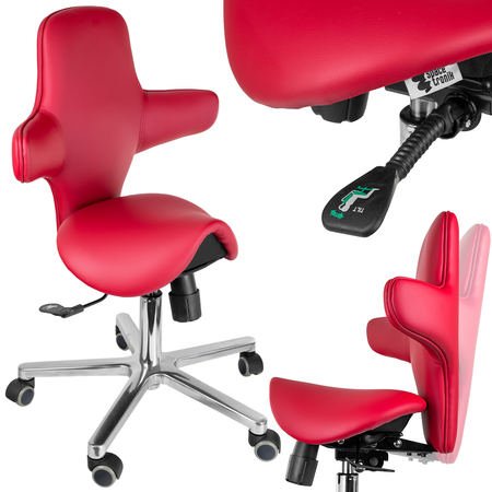 Ergonomiczny hoker regulowany SELLA czerwony
