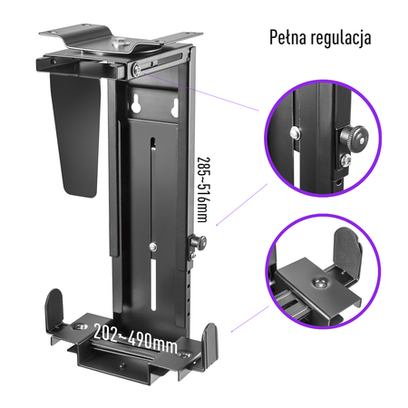 Uchwyt podbiurkowy komputera Spacetronik SPB-102B