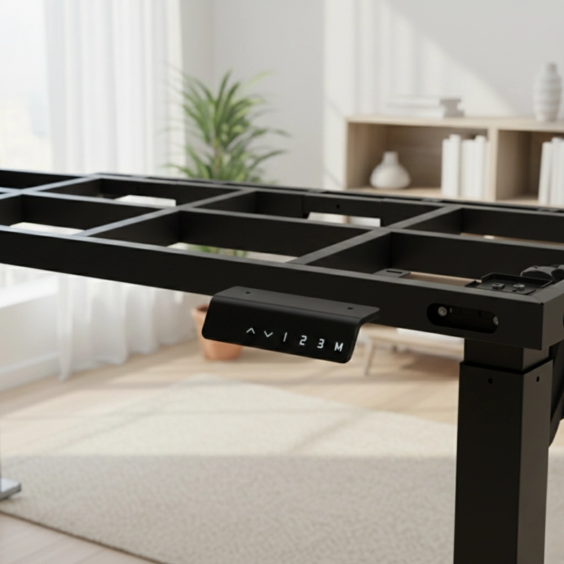 kompletne stanowisko pracy: biurko regulowane, fotel ergonomiczny, szafka na dokumenty