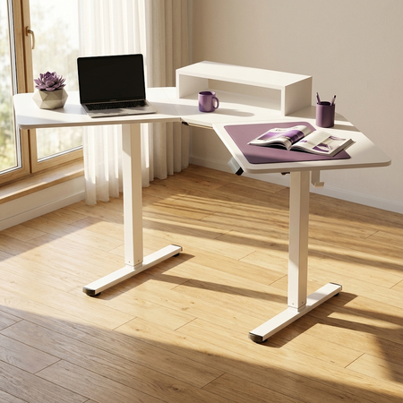 Biurko narożne regulowane SPEL112WW Spacetronik 120x60 cm białe