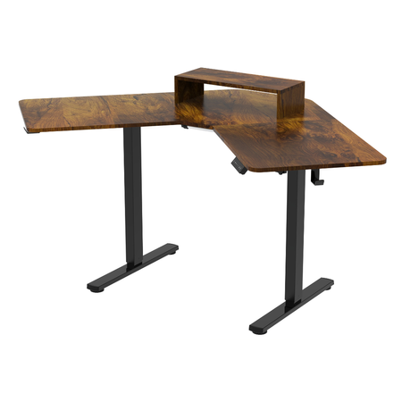 Biurko narożne regulowane SPEL112BR  Spacetronik 120x50 cm ciemne drewno