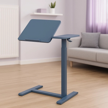 Zestaw wypoczynkowy fotel Spacetronik Flax 04M niebieski + stolik regulowany BUDDY