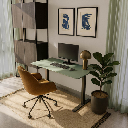 Blat MDF malowany proszkowo 180x80x2.5 Sage Green