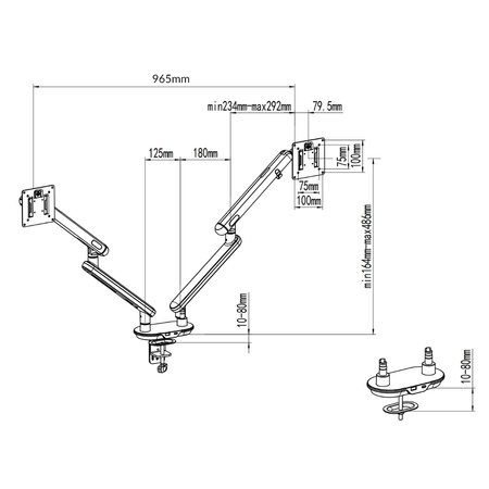 Gamingowe stanowisko Spacetronik RGB z elektryczną regulacją wysokości 136x66