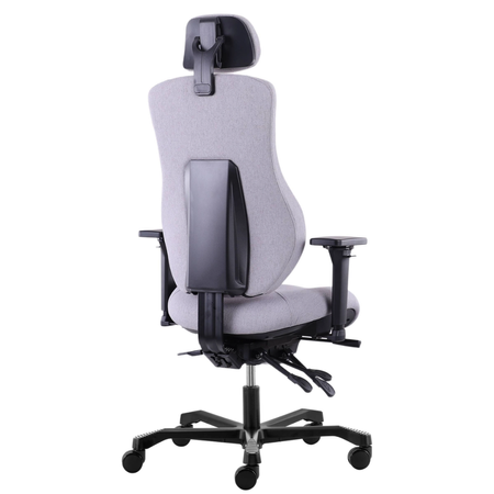 Zestaw ergonomiczny biurko Moris SPE O112WW fotel MENNKAR lampa D22 Pro