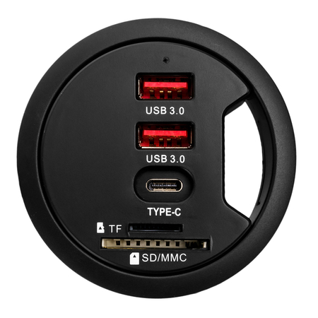 Spacetronik runde Tischsteckdose SPS-R0D5B