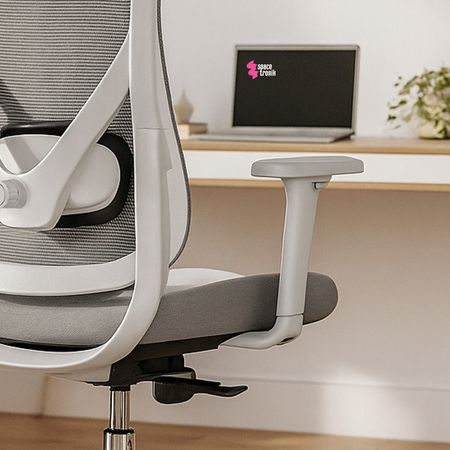 Egonomiczny fotel biurowy obrotowy ELSA Szary