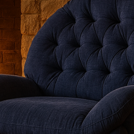 Zestaw wypoczynkowy fotel elektryczny Spacetronik Flax 04M niebieski + stolik regulowany