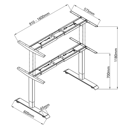 Elektryczny stelaż biurkowy Spacetronik SPE-218B