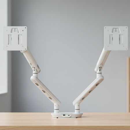 Podwójne Ramię do Monitora SPAF120LUW Białe