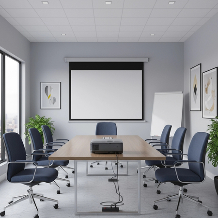 Ekran projekcyjny zwijany ręcznie 120" 16:9 biały