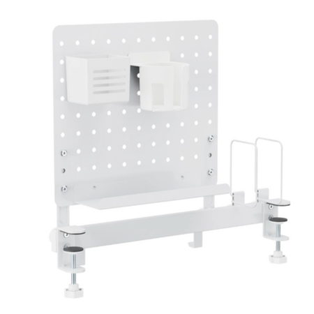 Zestaw Spacetronik: biurko regulowane 100×60  + krzesło dziecięce z podnóżkiem + nadstawka z pegboardem