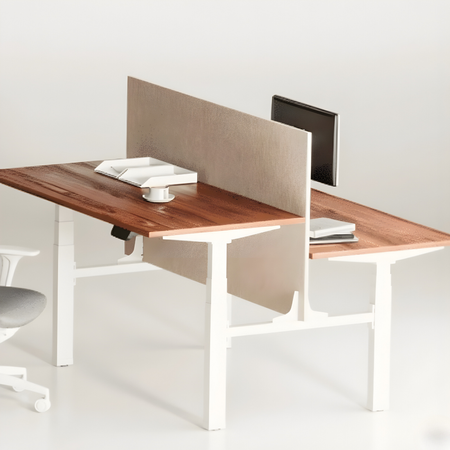 Zestaw cztery biurka elektryczne Spacetronik z krzesłami Doris 11