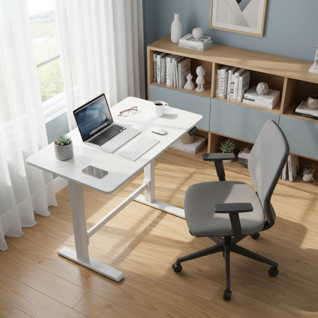 Biurko regulowane pneumatycznie SPEO101 Białe 80x50cm