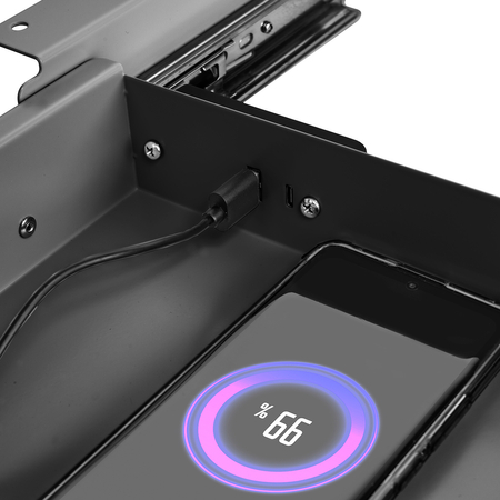 Under-Desk Storage Drawer USB Ports Standard Black