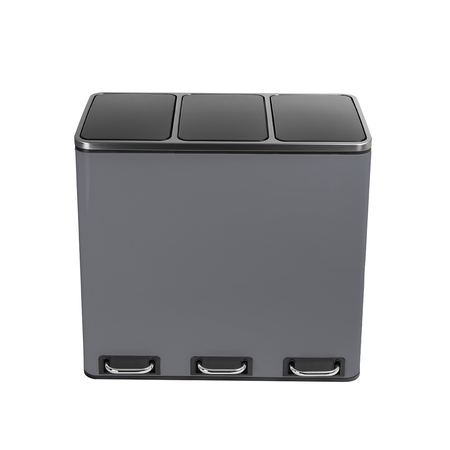 Kosz na śmieci metalowy 3x18L szary 54L