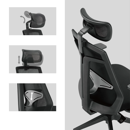 Zestaw cztery biurka elektryczne Spacetronik Pure Black z fotelami