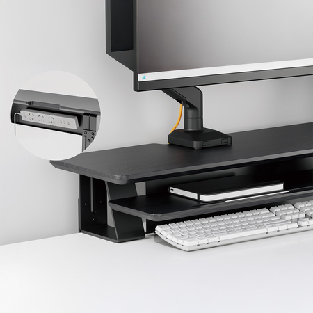 Dwuczęściowa półka nad biurko HUGEL15 Czarna