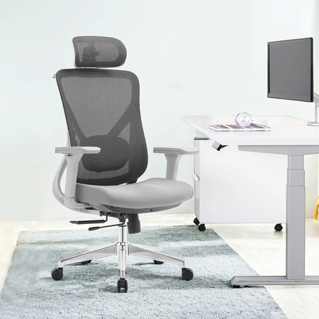 Egonomiczny fotel biurowy obrotowy ELSA Szary