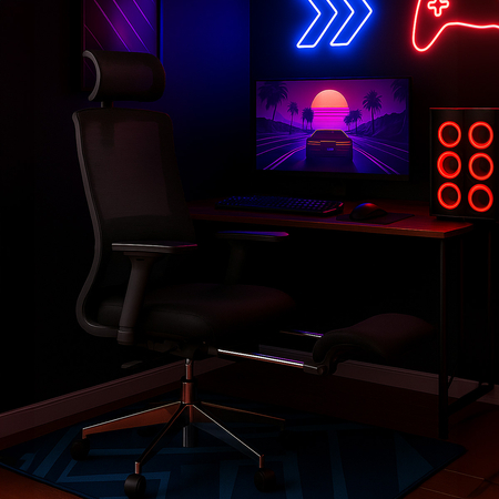 Fotel do biura rozkładany obrotowy GILDA Czarny