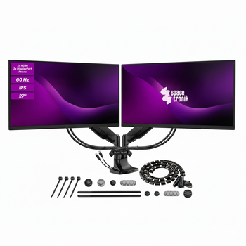 ZESTAW -10%  2x Monitory 27 cali 4K IPS Spacetronik SPA-M2701 + uchwyt + dodatki