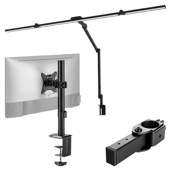 Zestaw ergonomiczny uchwyt monitor laptop lampa Glow adapter