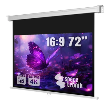 Ekran projekcyjny zwijany ręcznie 72" 16:9 biały