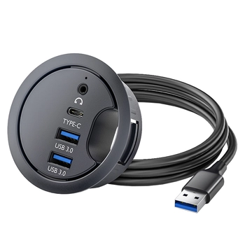 Hub do biurka 2x USB 3.0 + 1x USB-C + 1x AUX