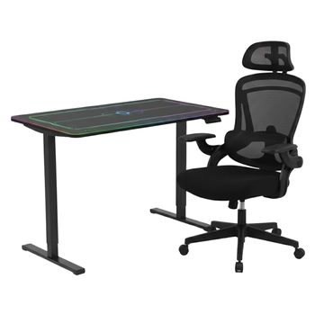 Zestaw gamingowy RGB: biurko elektryczne z regulacją + krzesło DORIS 11 120x60