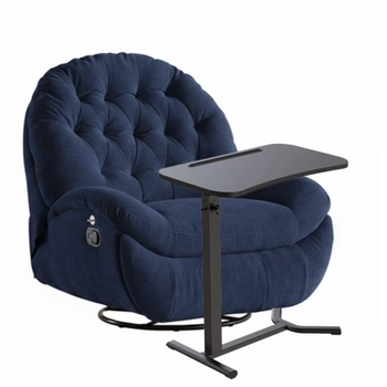 Zestaw wypoczynkowy fotel Spacetronik Flax 04M niebieski + stolik regulowany BUDDY