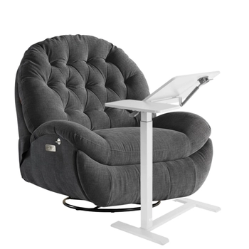 Zestaw wypoczynkowy fotel elektryczny Spacetronik Flax 04M szary + stolik regulowany