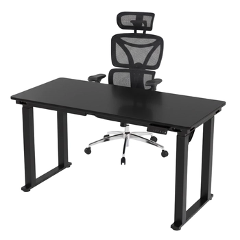 Zestaw do nowoczesnego biura: biurko elektryczne + fotel + szafka