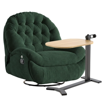 Zestaw wypoczynkowy fotel Spacetronik Flax 04M zielony + stolik regulowany BUDDY