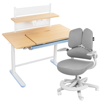 Zestaw dla dziecka regulowane biurko 112×60 z półką + ergonomiczne krzesło Spacetronik XD